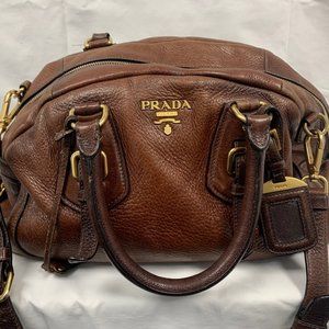 Prada Brown Cervo Antik Bowler Bag